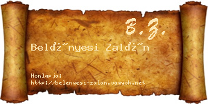 Belényesi Zalán névjegykártya